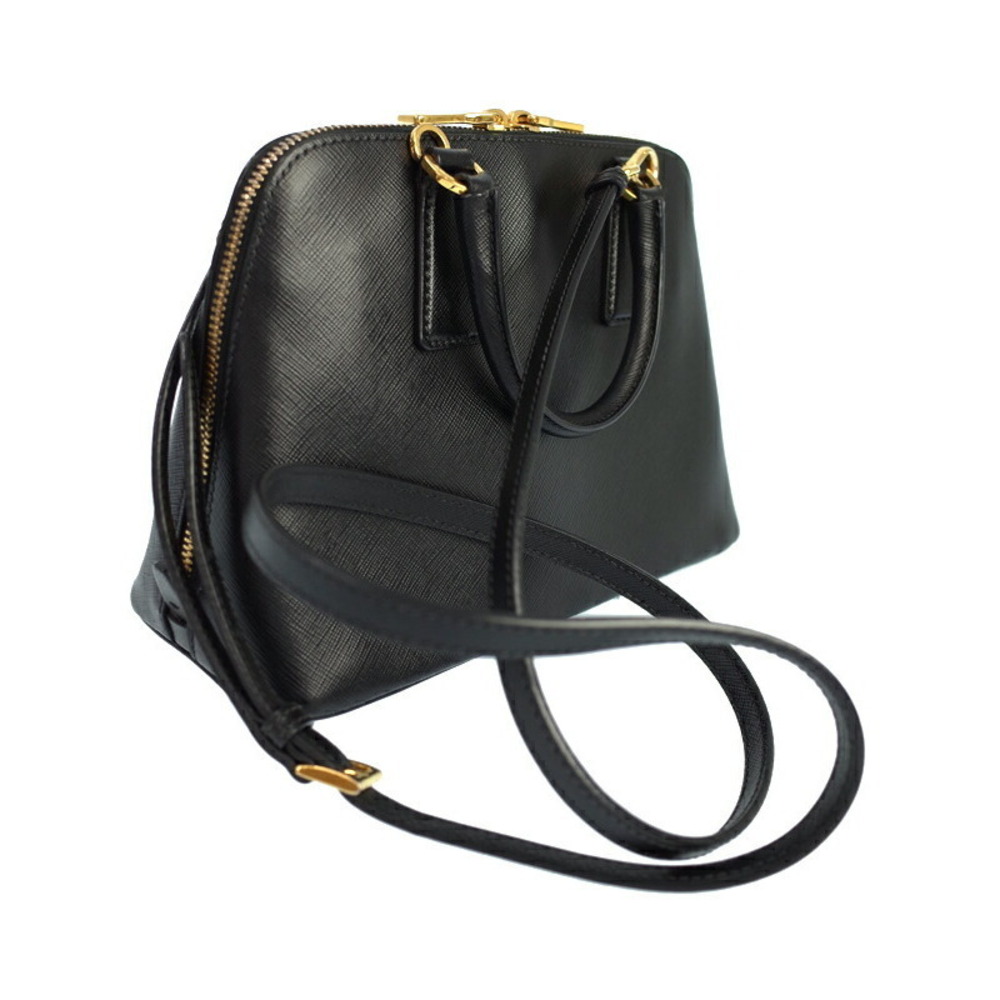 Prada Promenade Lux Saffiano Leather Bag Black Shoulder
